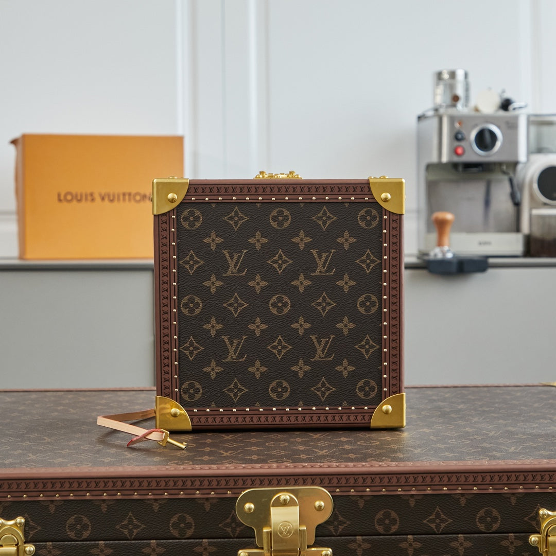 COFFRET JOAILLERIE 24 IN DARK BROWN MONOGRAM CANVAS GOLD HARDWARE