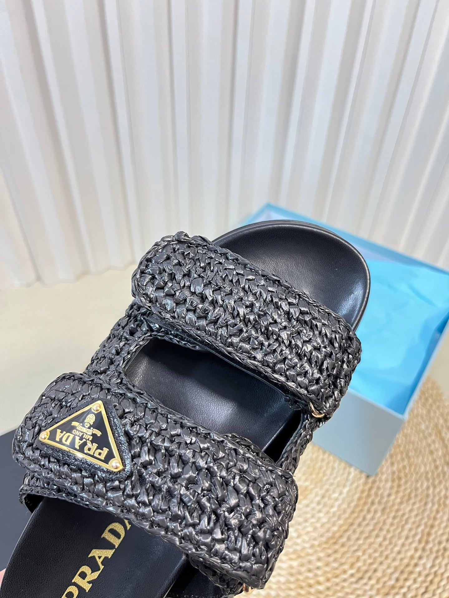 Pra Raffia Cork Slide 40 Black