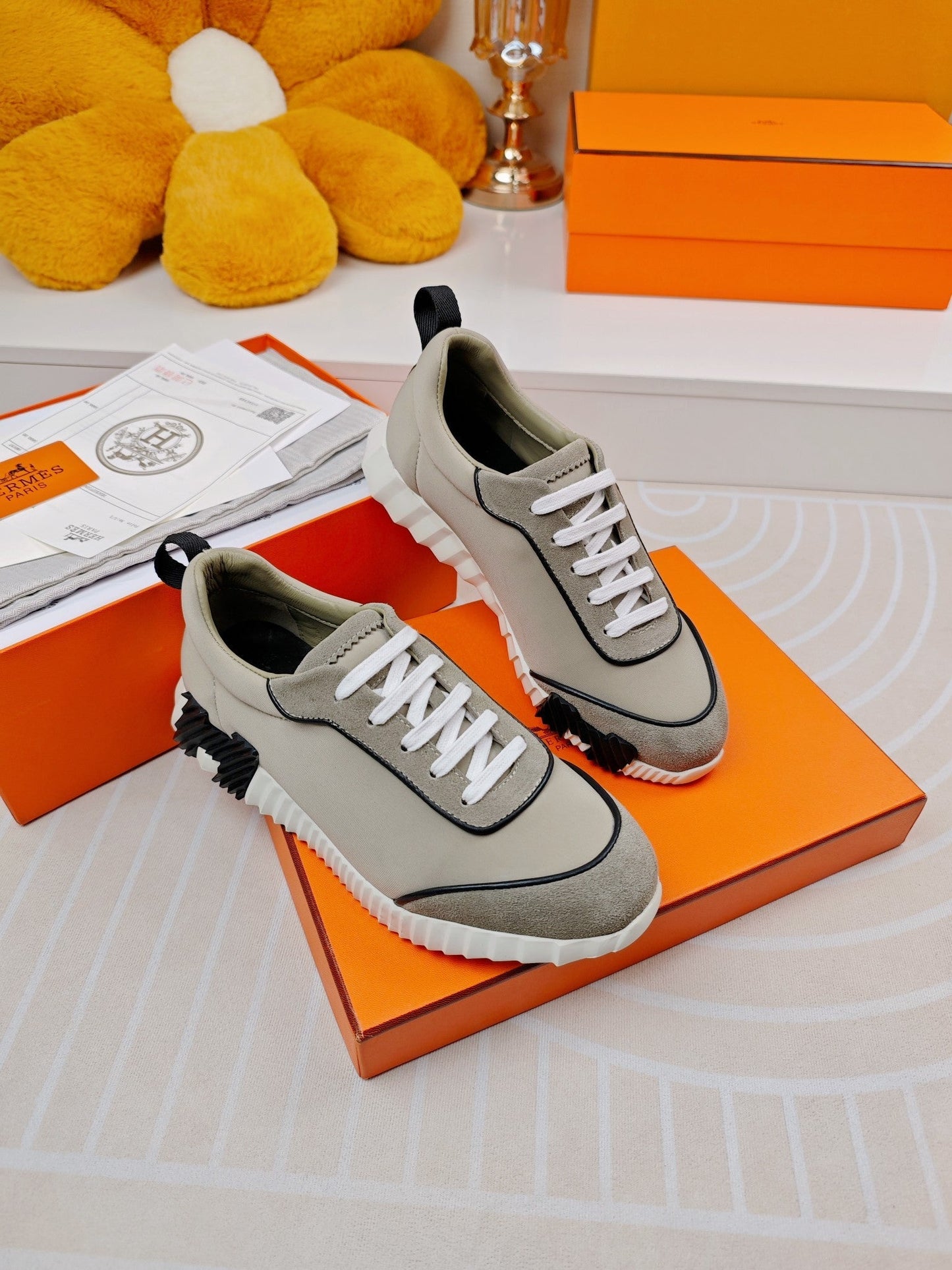 BOUNCING SNEAKERS GRAY CALFSKIN STYLIZED