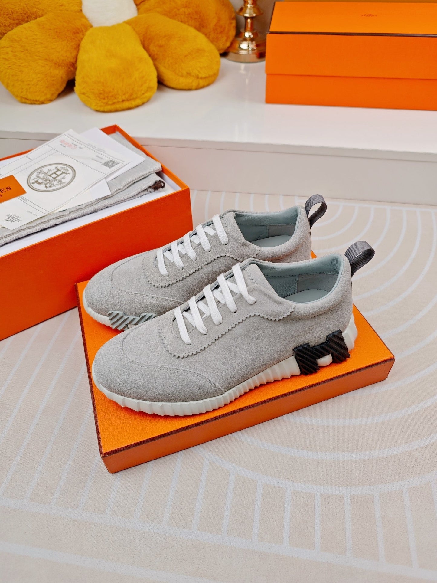 BOUNCING SNEAKERS GRAY CALFSKIN