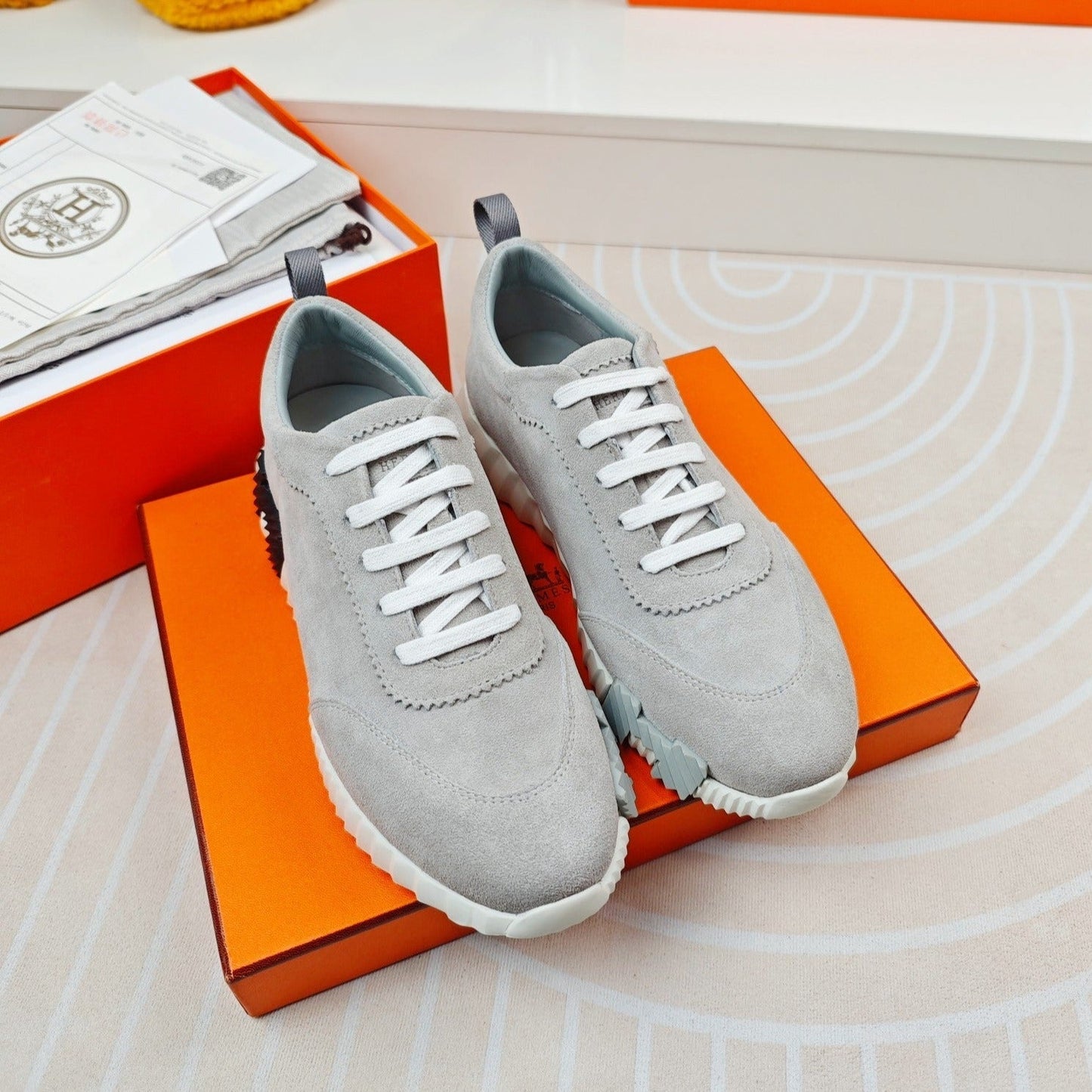 BOUNCING SNEAKERS GRAY CALFSKIN