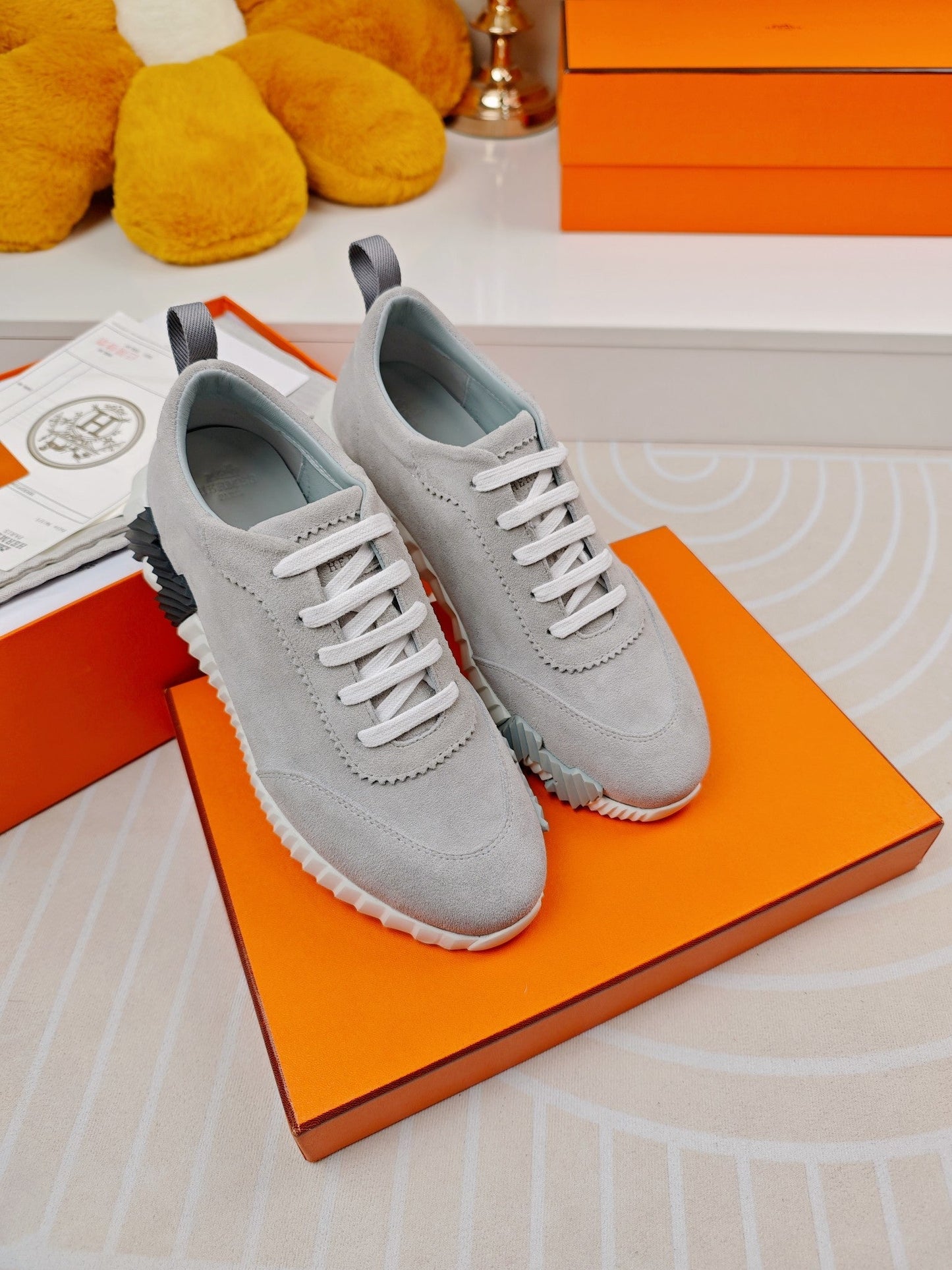 BOUNCING SNEAKERS GRAY CALFSKIN