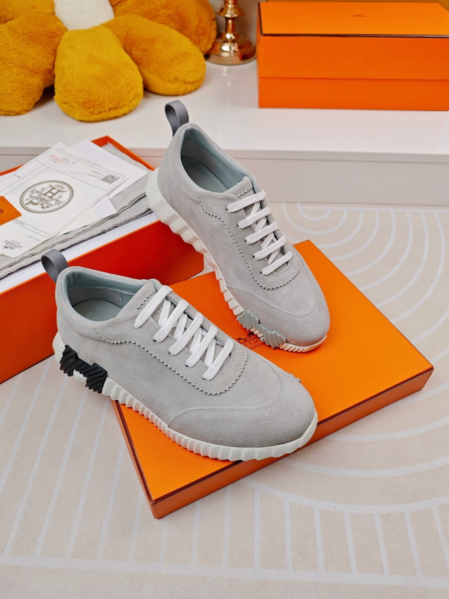 BOUNCING SNEAKERS GRAY CALFSKIN