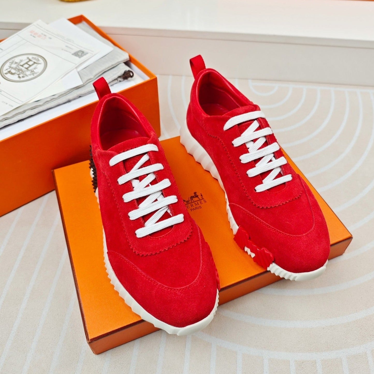 BOUNCING SNEAKERS RED CALFSKIN