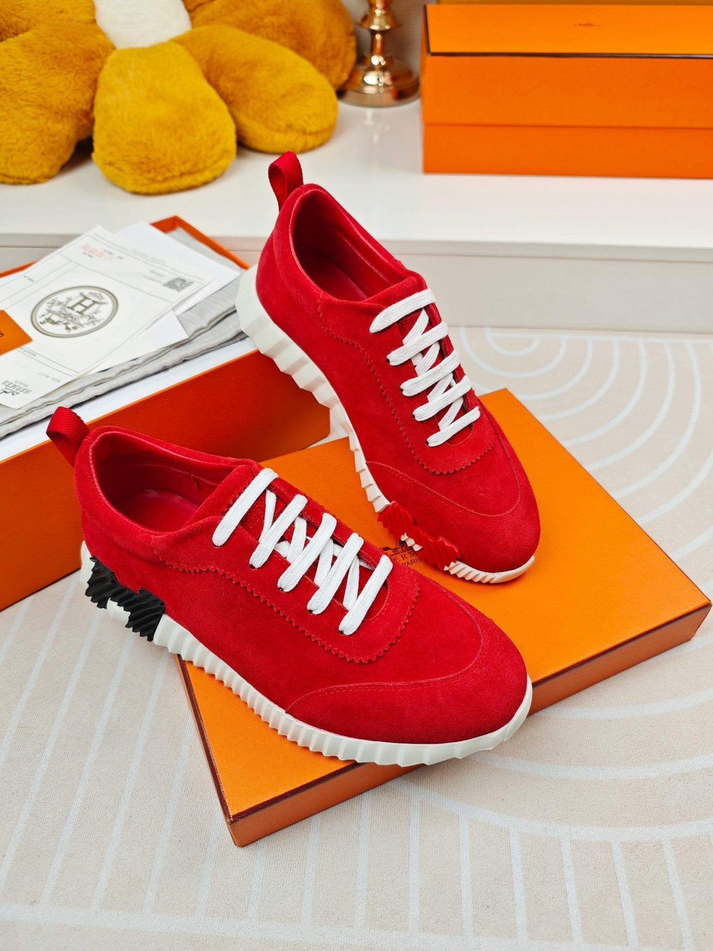 BOUNCING SNEAKERS RED CALFSKIN