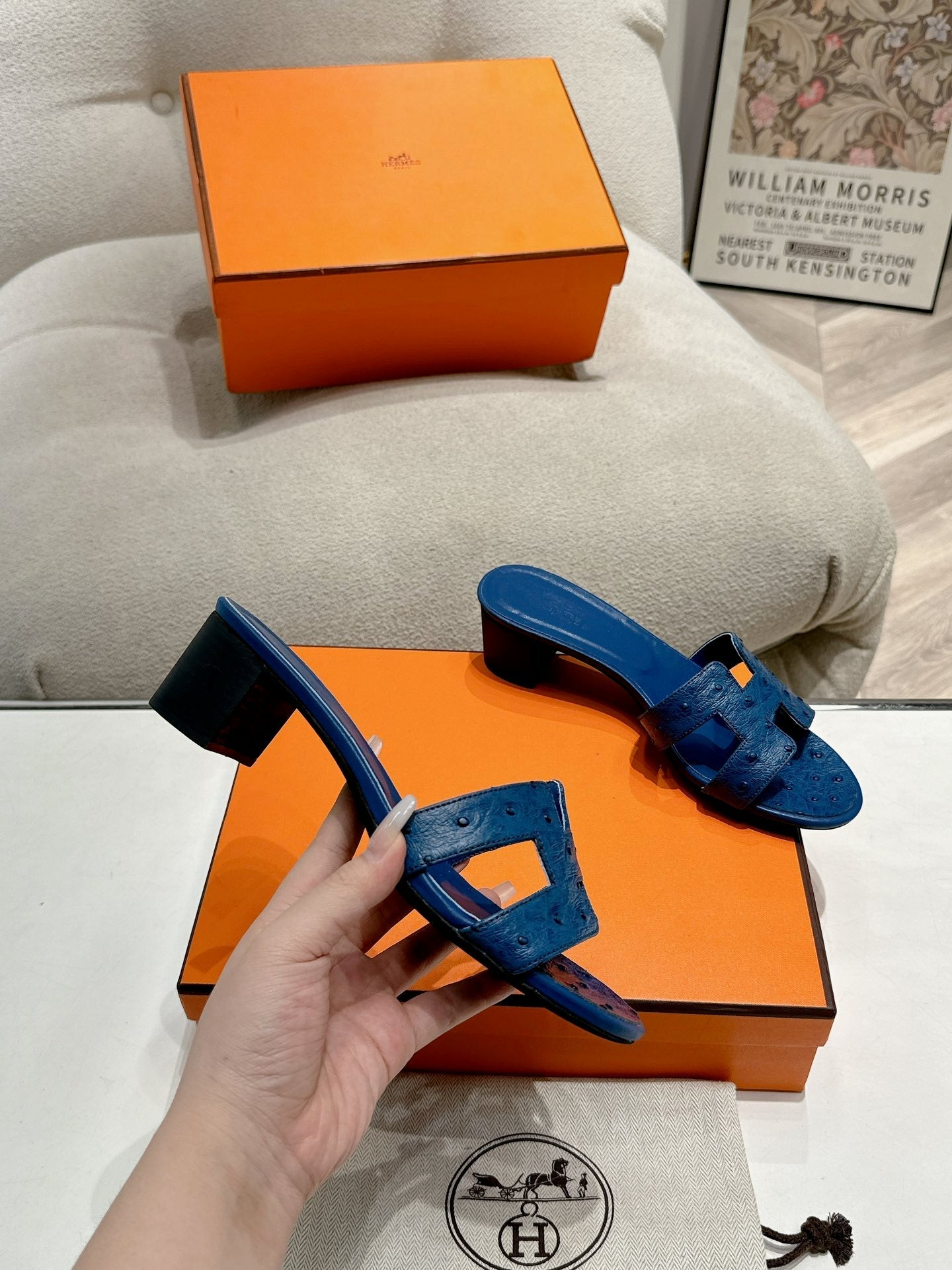 0ASIS SANDAL NAVY CALFSKIN SPECIAL