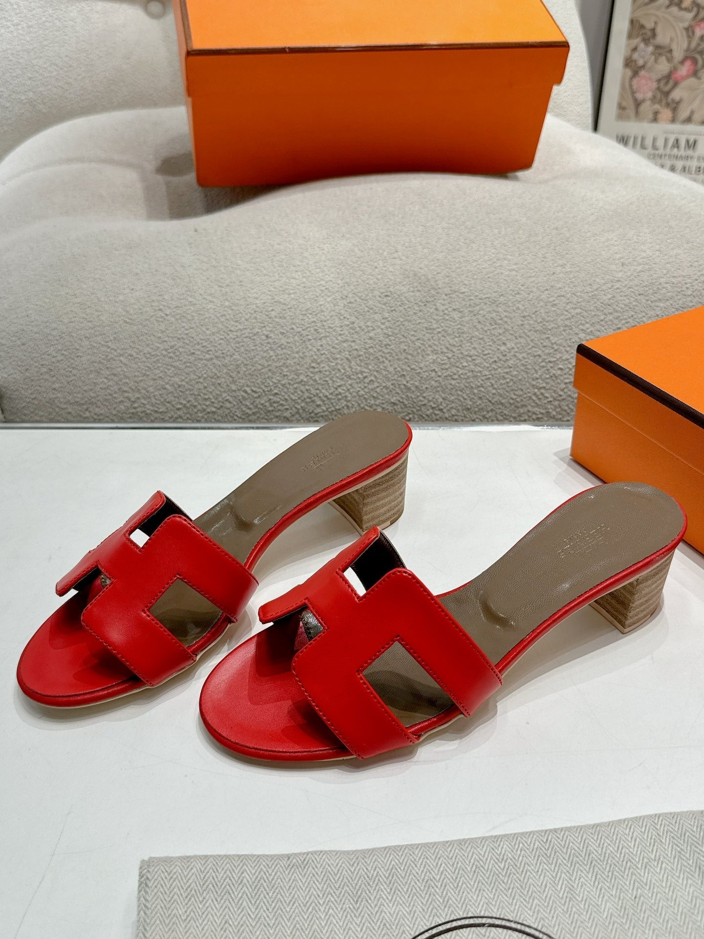 0ASIS SANDAL CRIMSON CALFSKIN CLASSIC