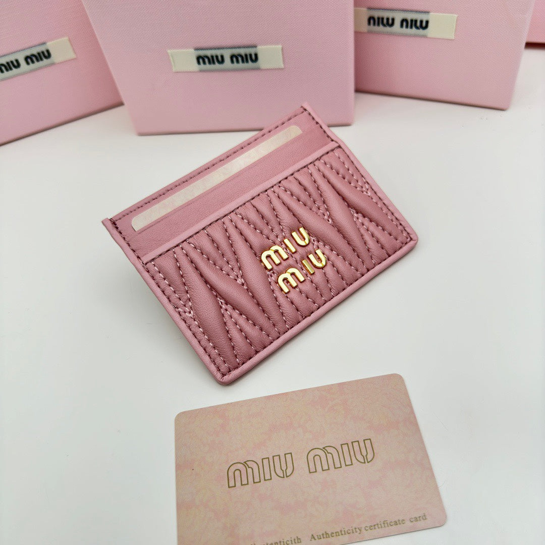 SMALL CARDHOLDER 10 IN DARK PINK LAMBSKIN