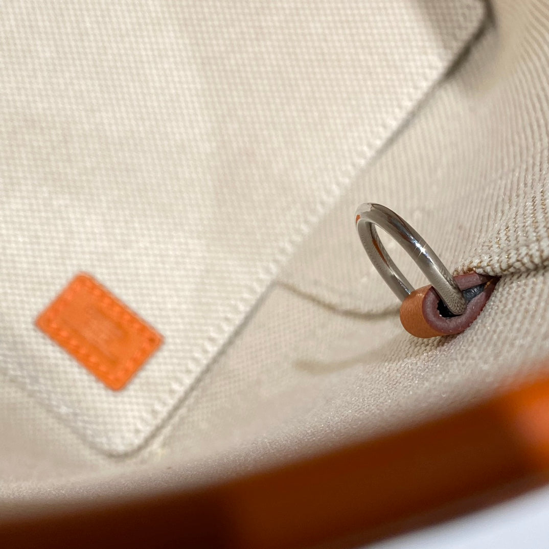 HM Steeple 28 Bag Orange Calfskin White Orange Canvas