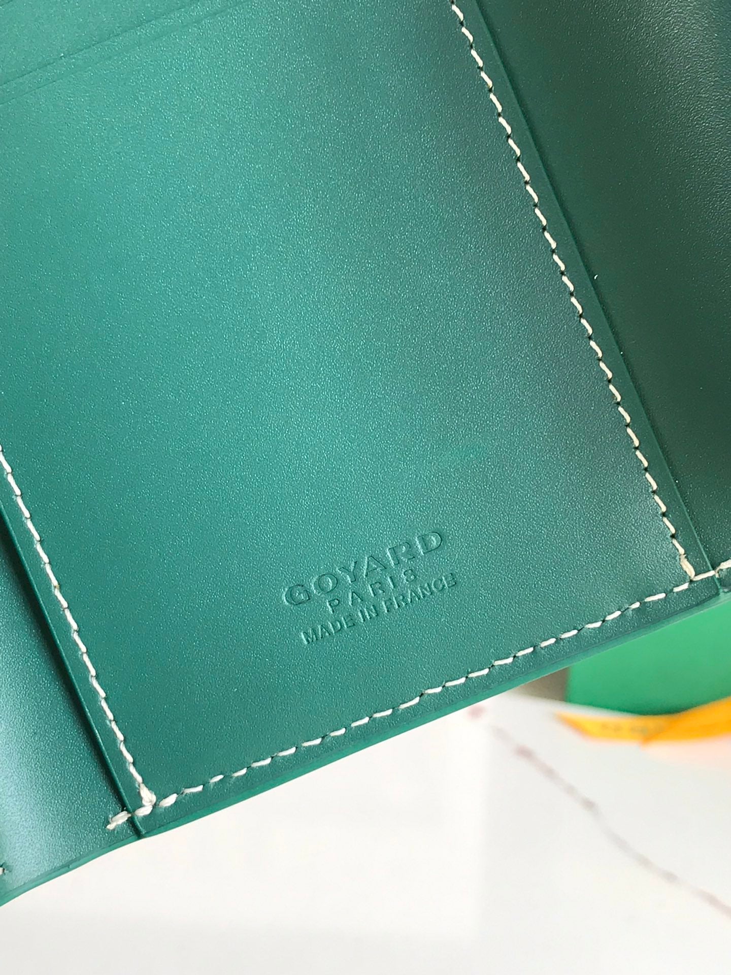 SAINT-GABRIEL WALLET 12 IN GREEN CALFSKIN AND GOYARDINE CANVAS