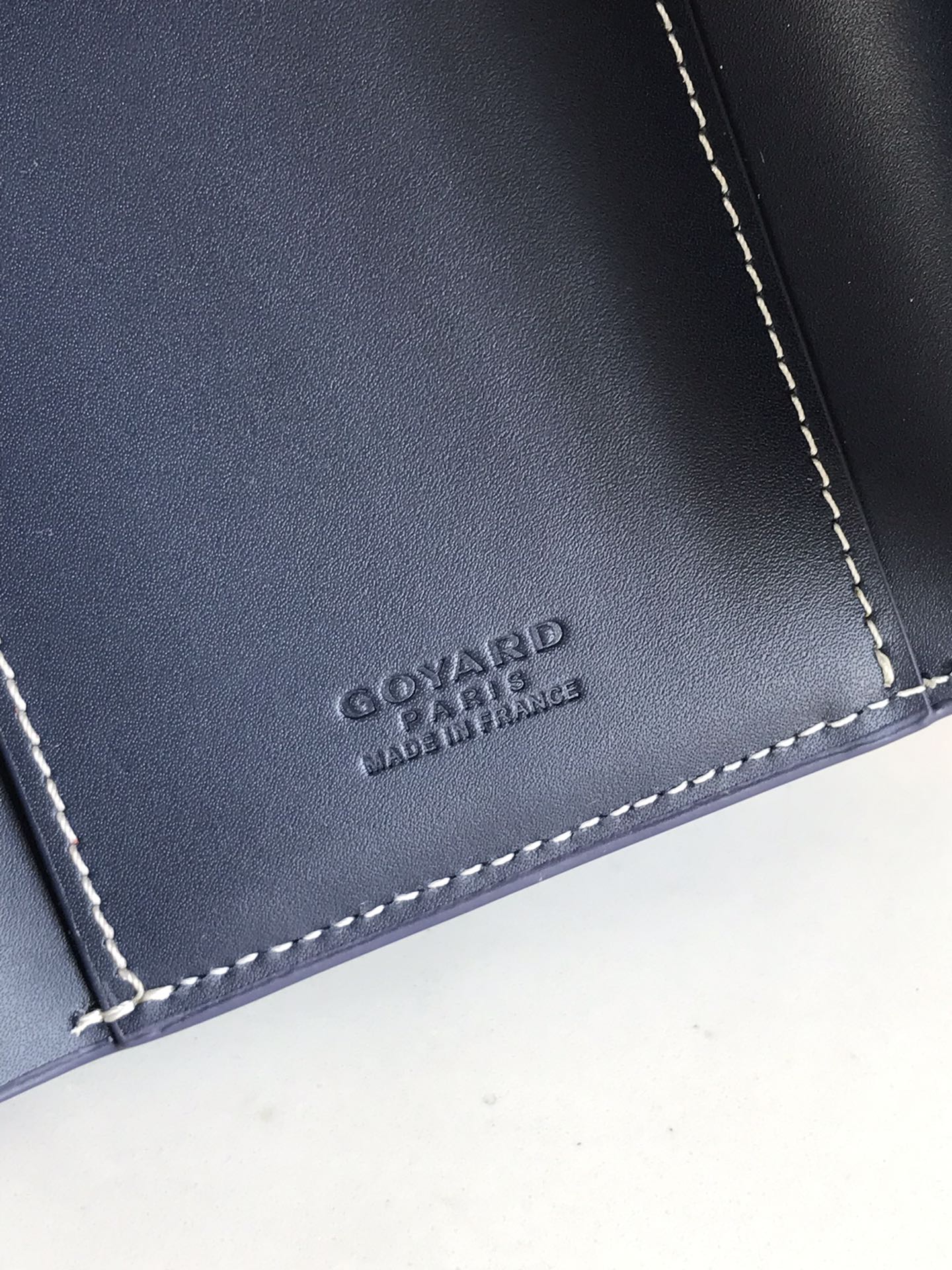 SAINT-GABRIEL WALLET 12 IN NAVY BLUE CALFSKIN AND GOYARDINE CANVAS