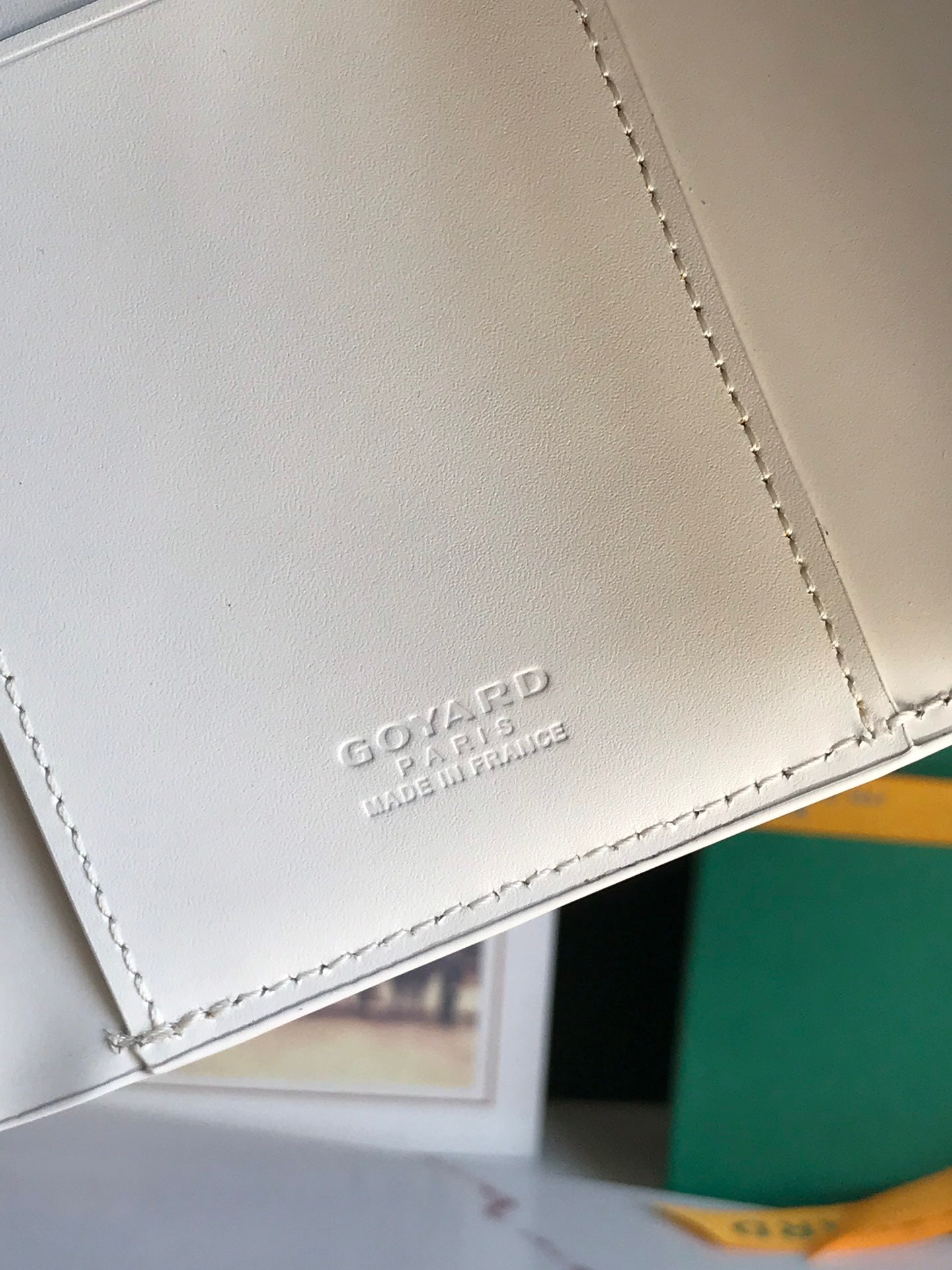 SAINT-GABRIEL WALLET 12 IN WHITE CALFSKIN AND GOYARDINE CANVAS