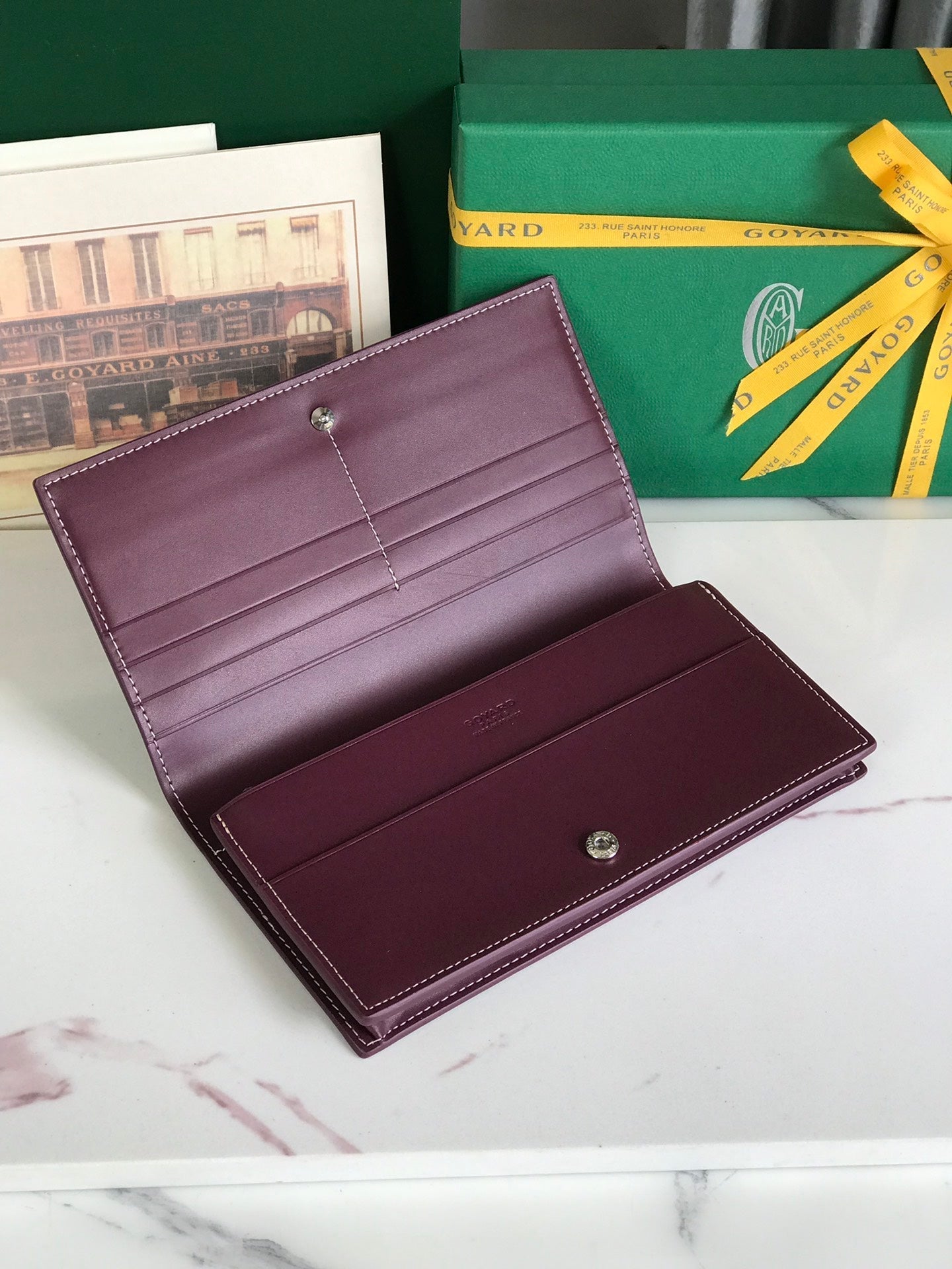 RICHELIEU WALLET 19 IN WINE RED GOYARDINE CANVAS