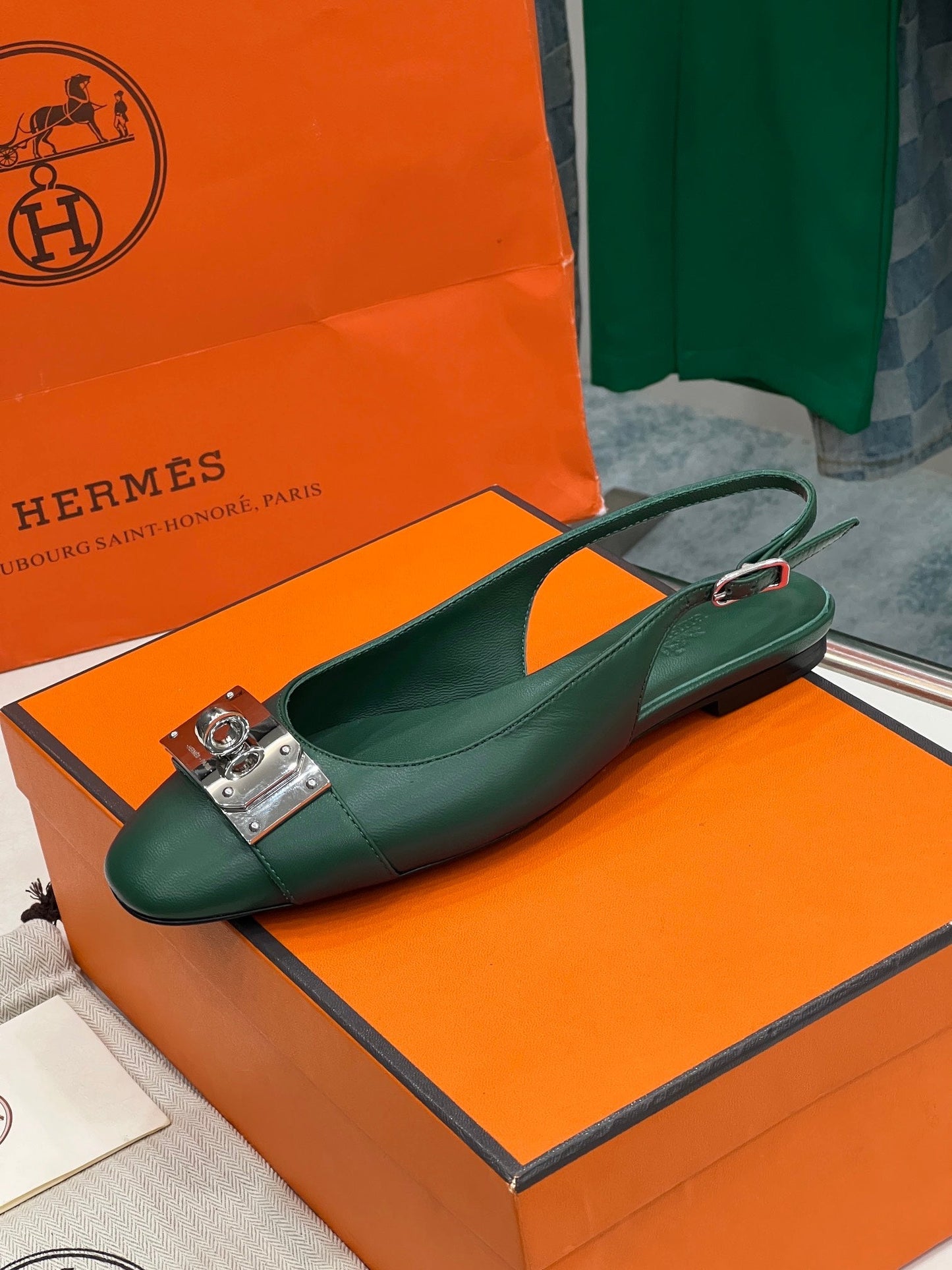 INNOCENTE SLINGBACK CASTLETON GREEN CALKSIN