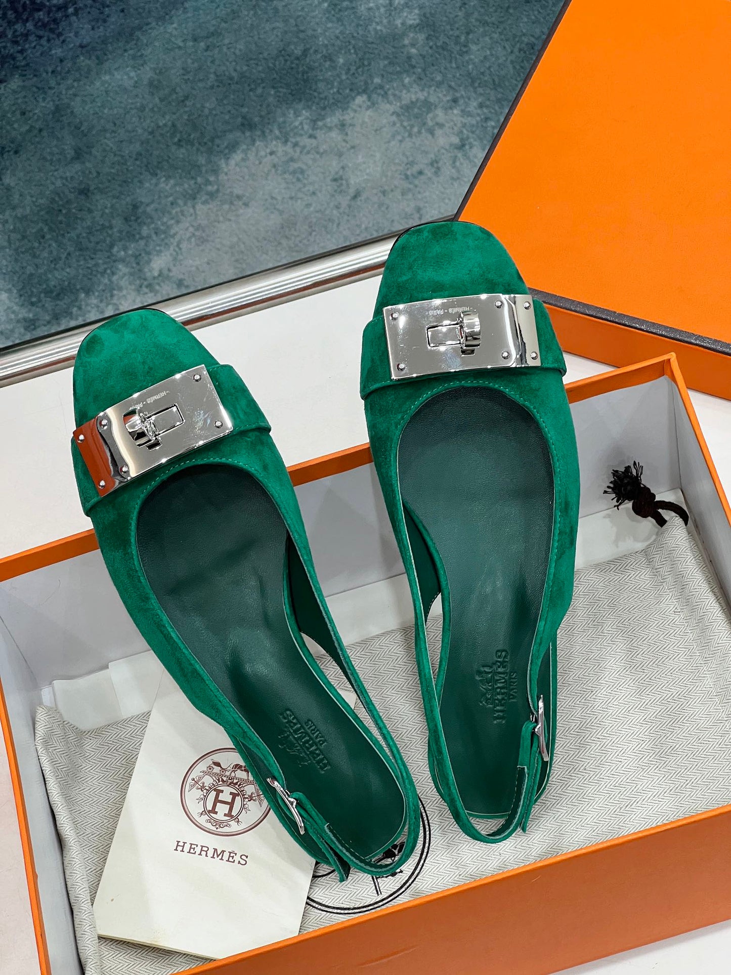 INNOCENTE SLINGBACK CASTLETON GREEN SUEDE