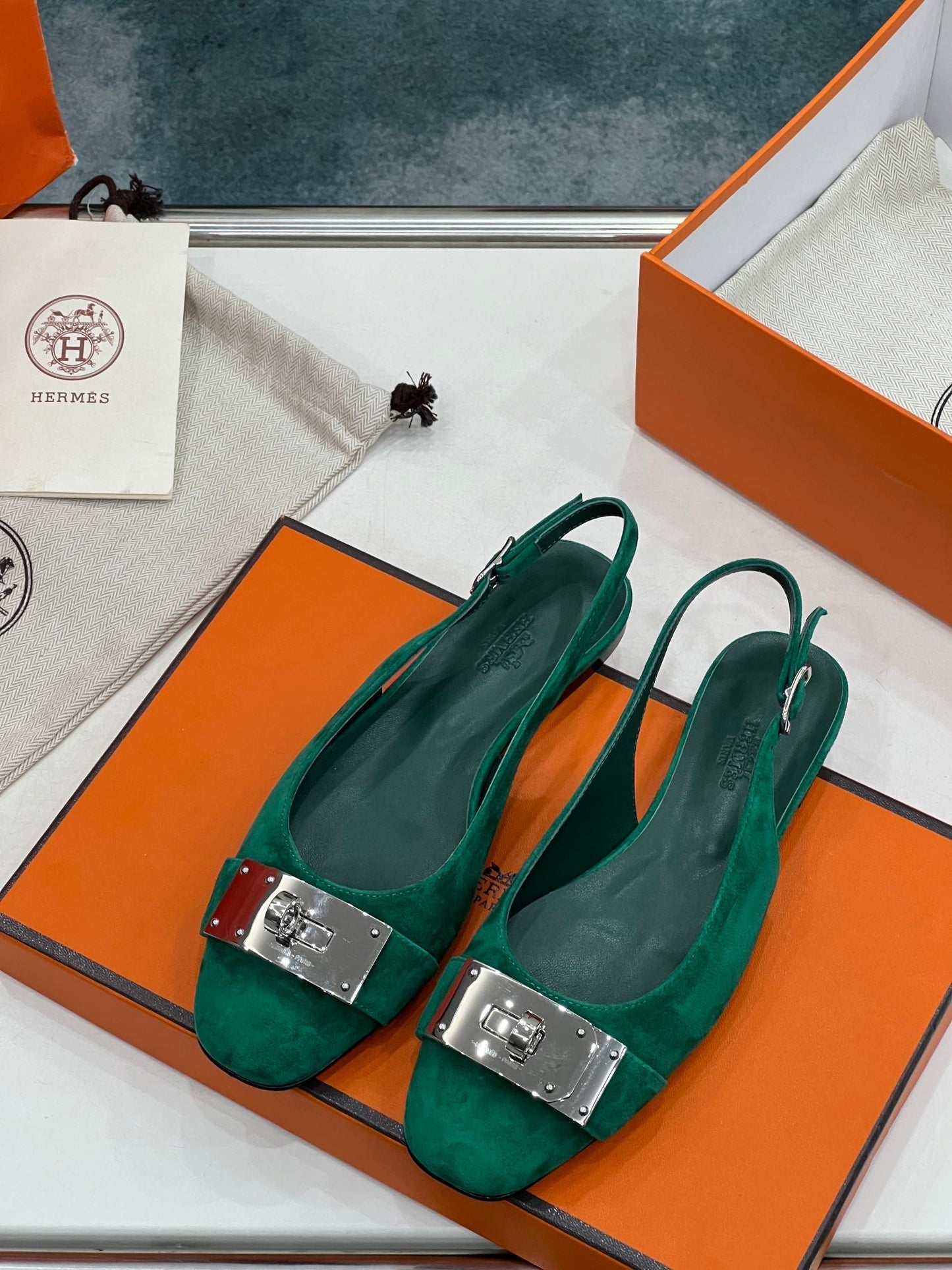 INNOCENTE SLINGBACK CASTLETON GREEN SUEDE