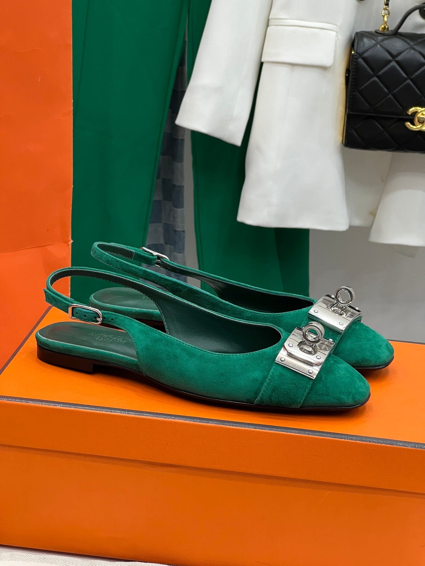 INNOCENTE SLINGBACK CASTLETON GREEN SUEDE