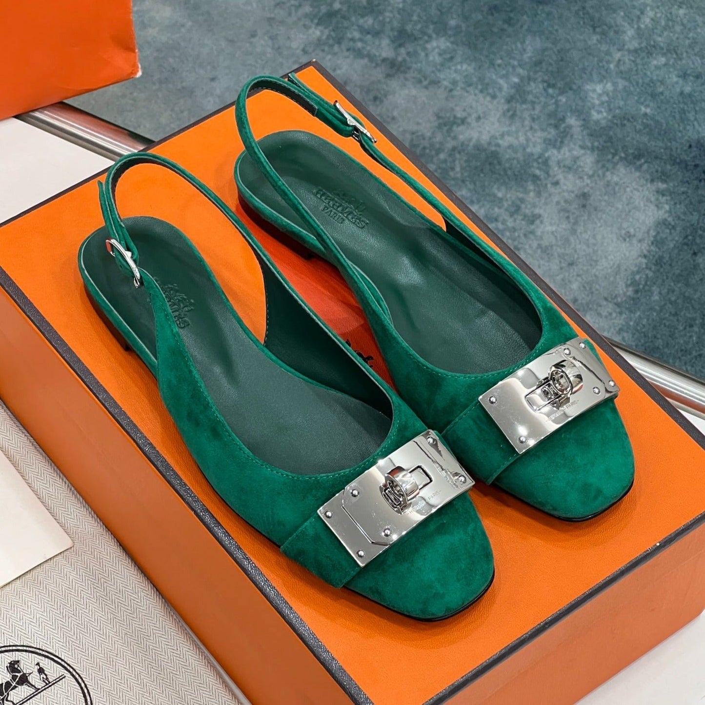 INNOCENTE SLINGBACK CASTLETON GREEN SUEDE