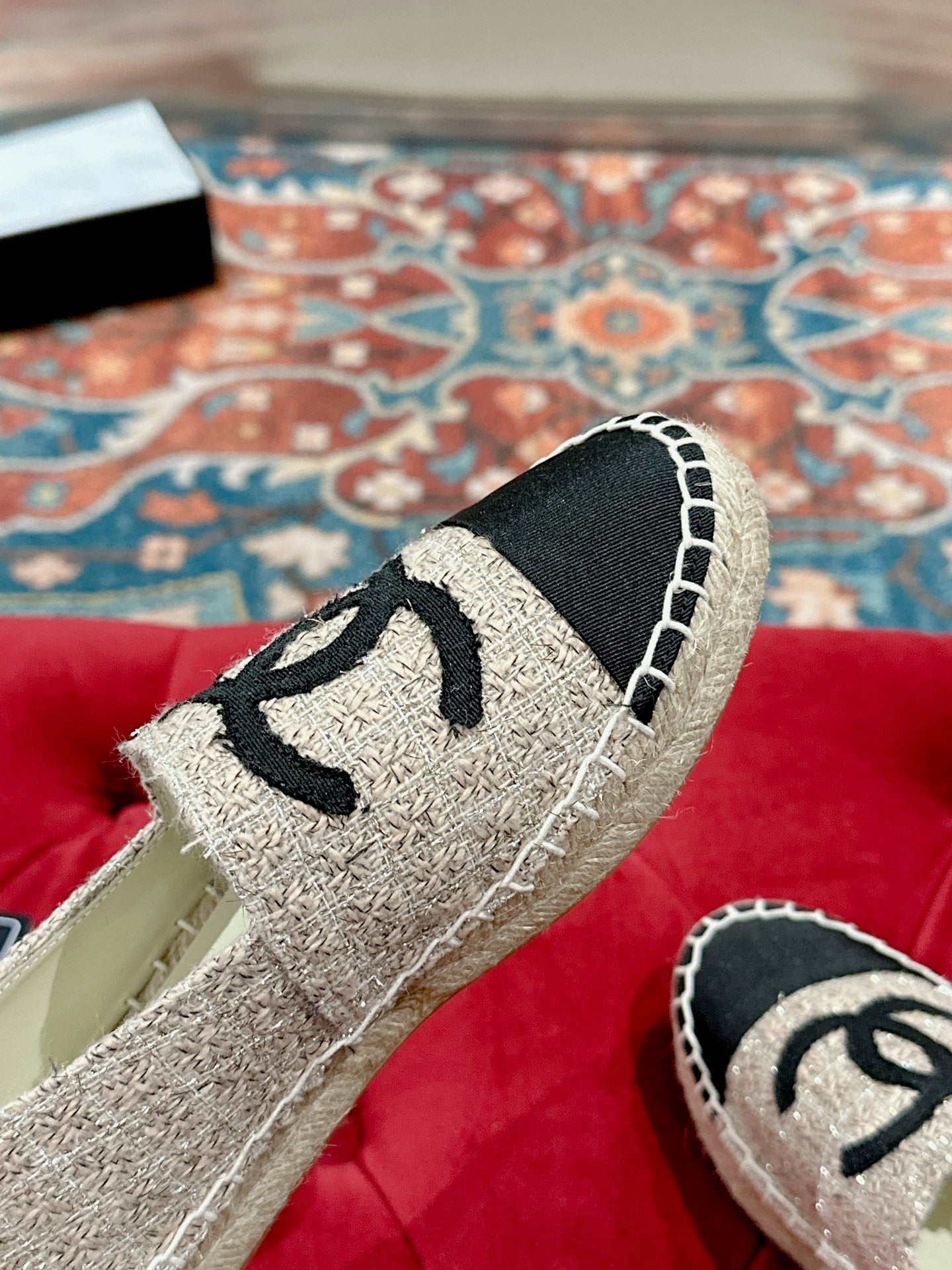 cc espadrilles dark beige cotton tweed