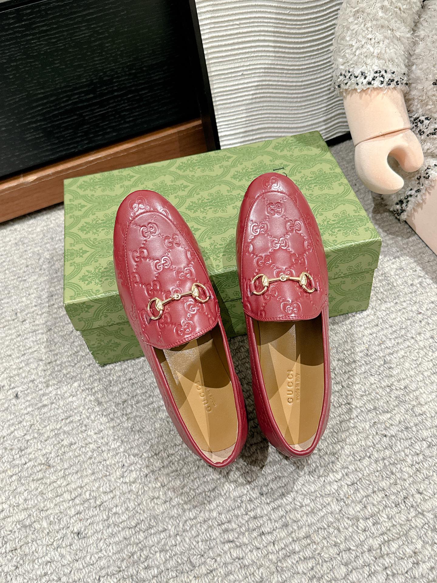 Horsebit Jordaan Loafer Red GG Leather