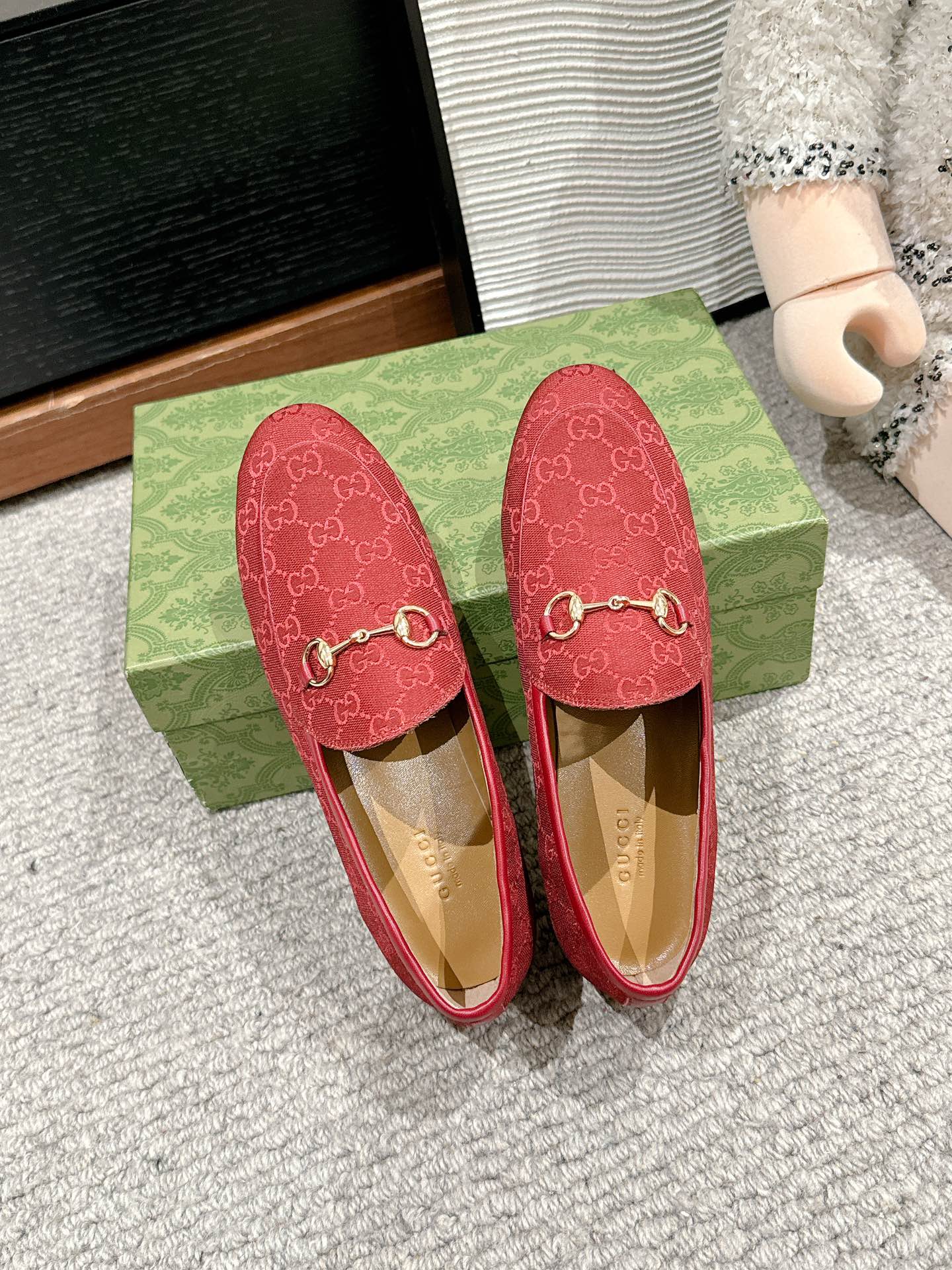 Horsebit Jordaan Loafer Red Canvas