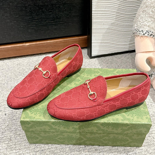 Horsebit Jordaan Loafer Red Canvas