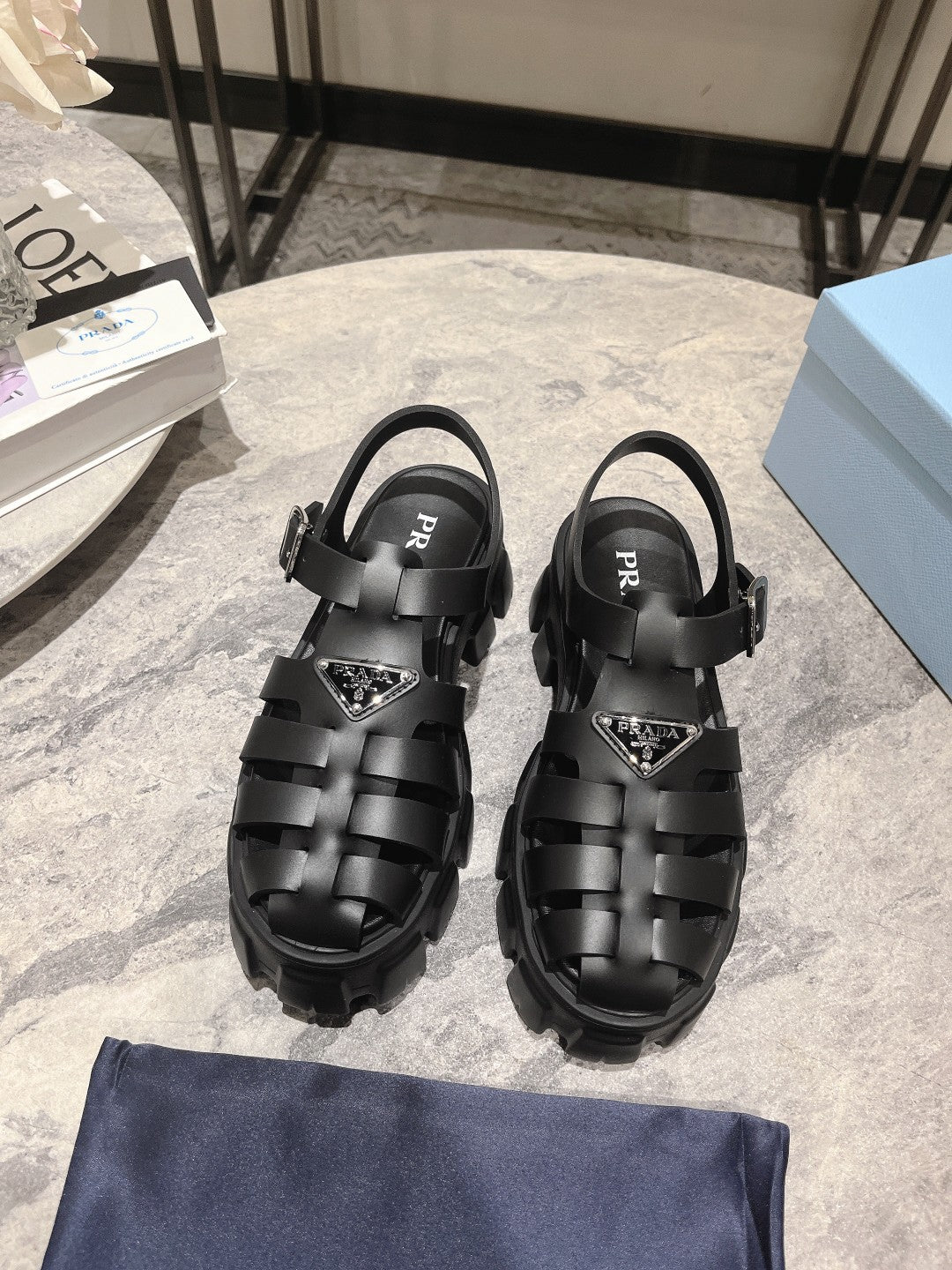 Pra Rubber Monolith Sandals Black