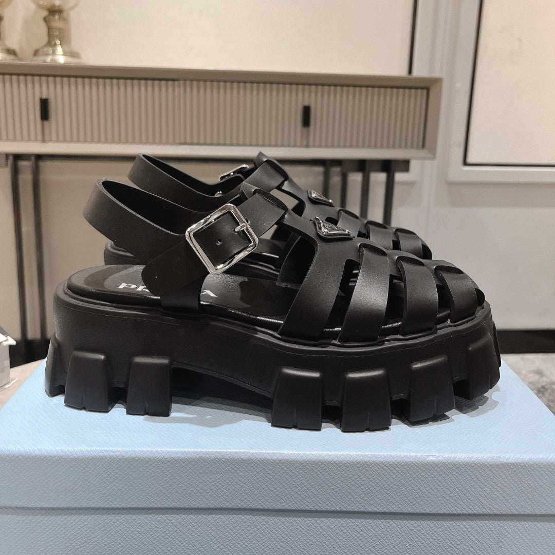 Pra Rubber Monolith Sandals Black