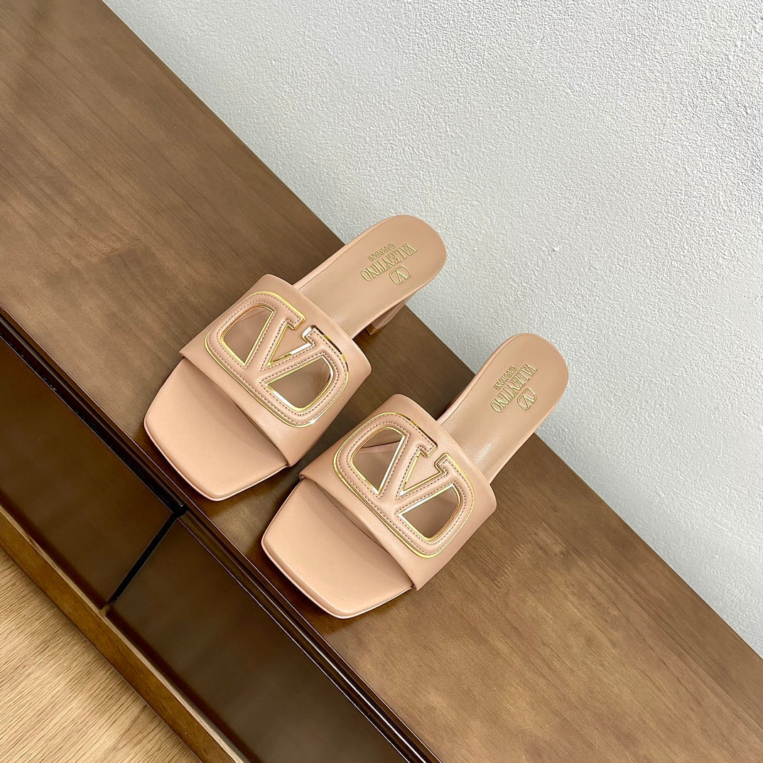 Vlogo Cut-Out 60 Sandal Beige Calfskin