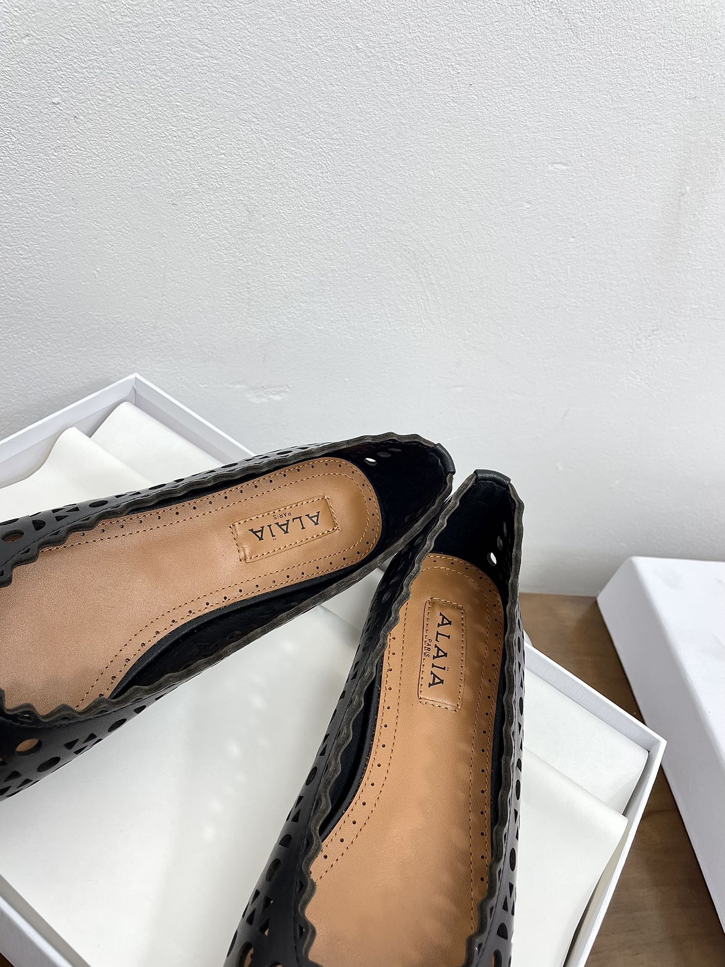 alaia ballet flat black vienne lambskin