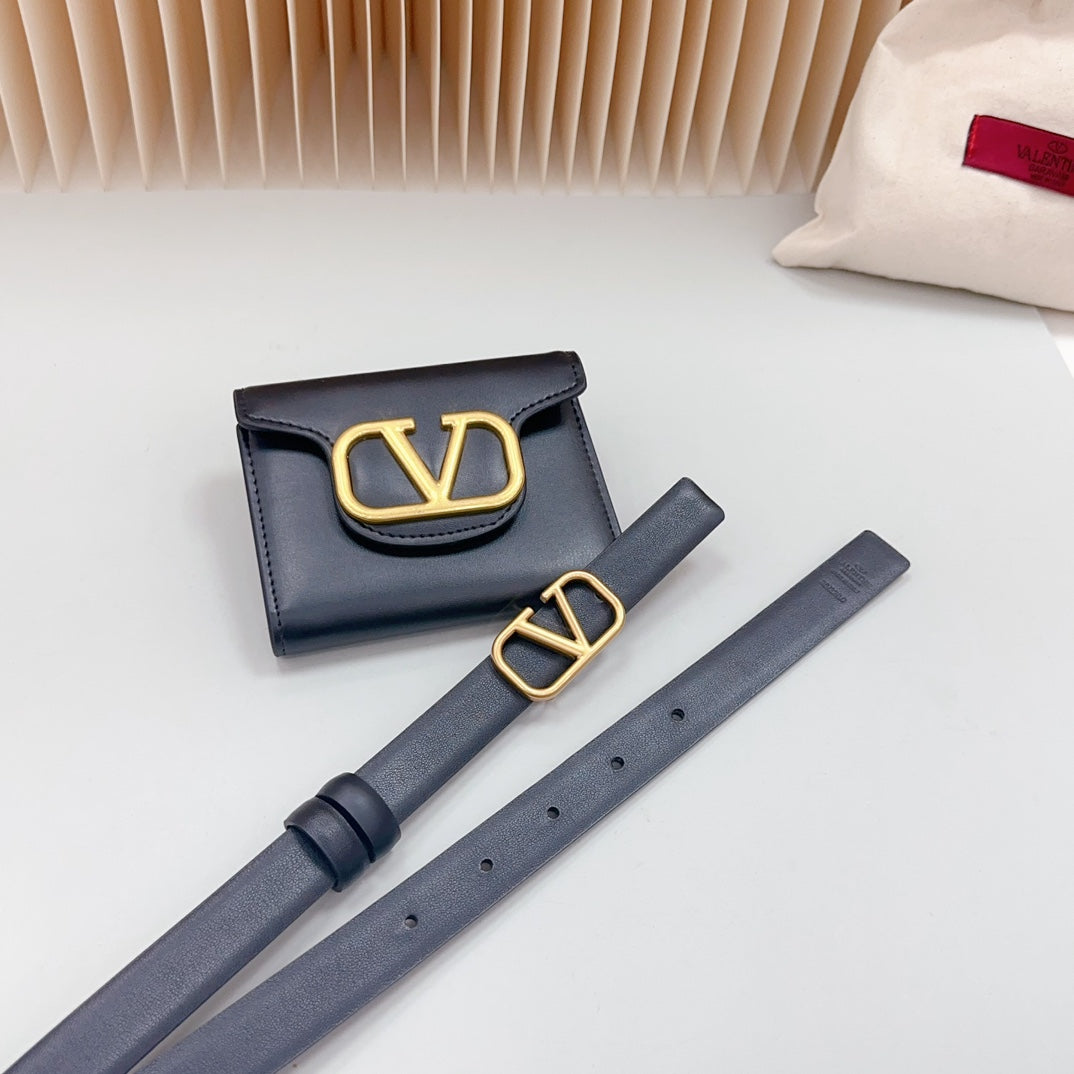 valenti belt 20mm mini pouch black calfskin gold buckle