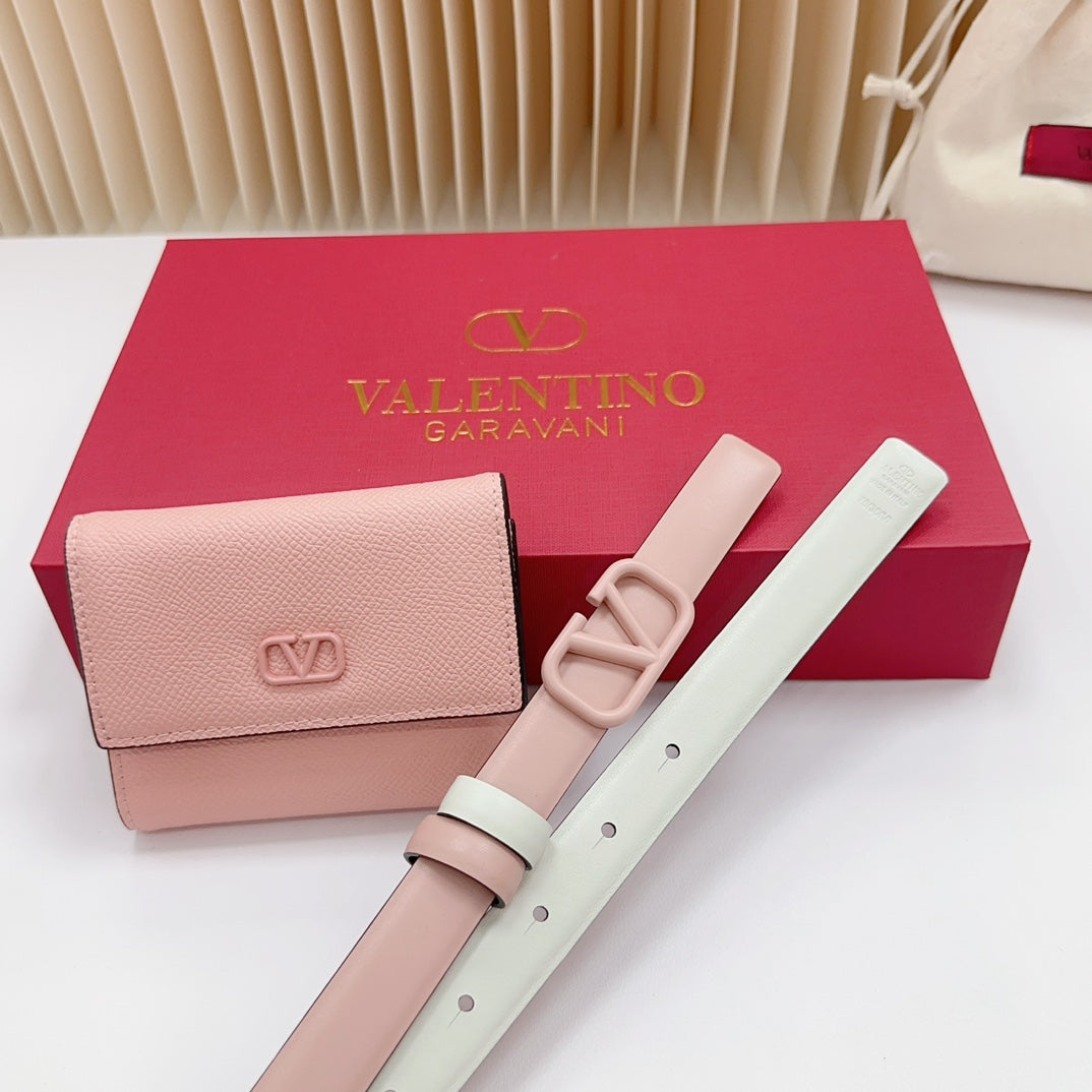 valenti pink 20mm belt with mini pink calfskin bag