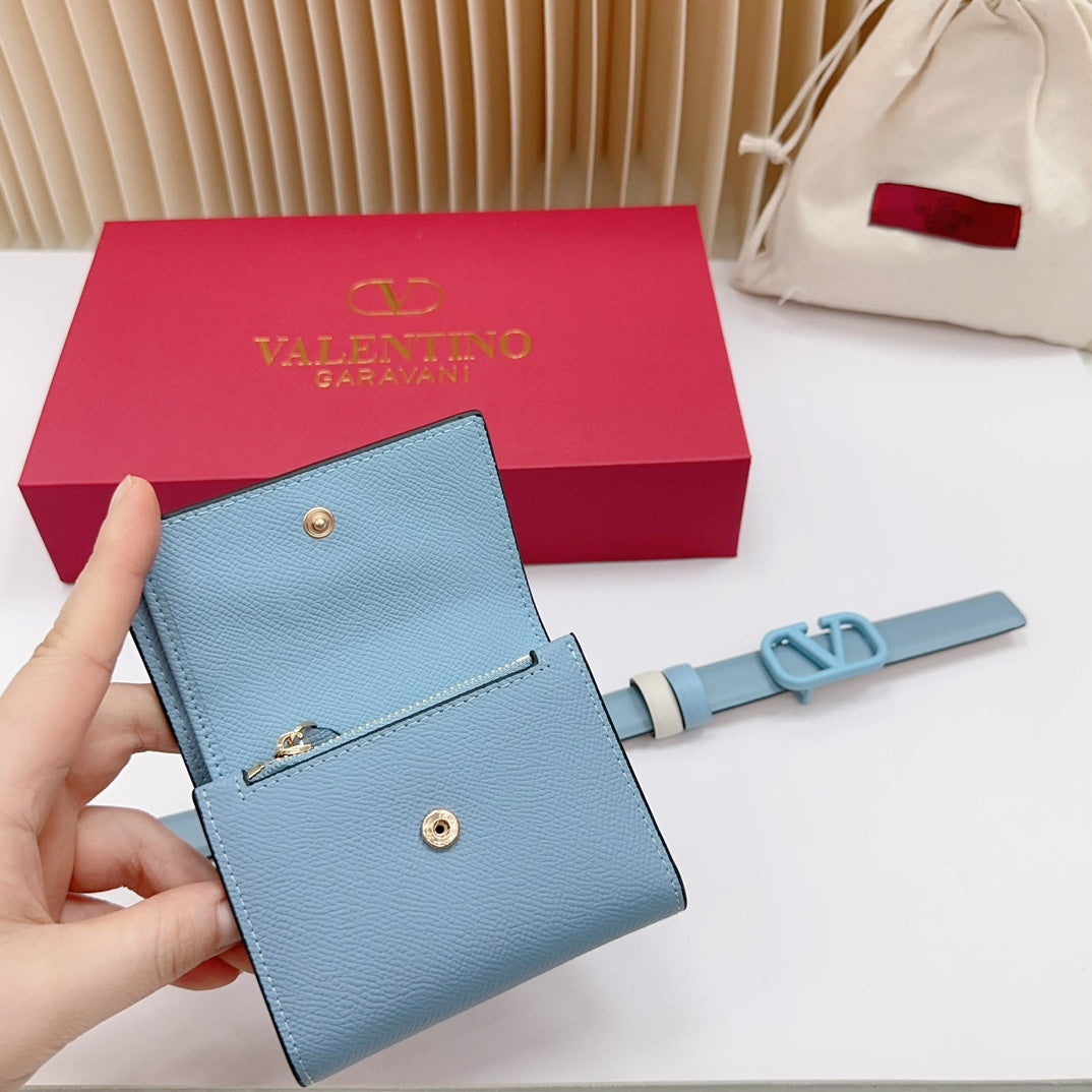 valenti sky blue 20mm belt with mini calfskin bag