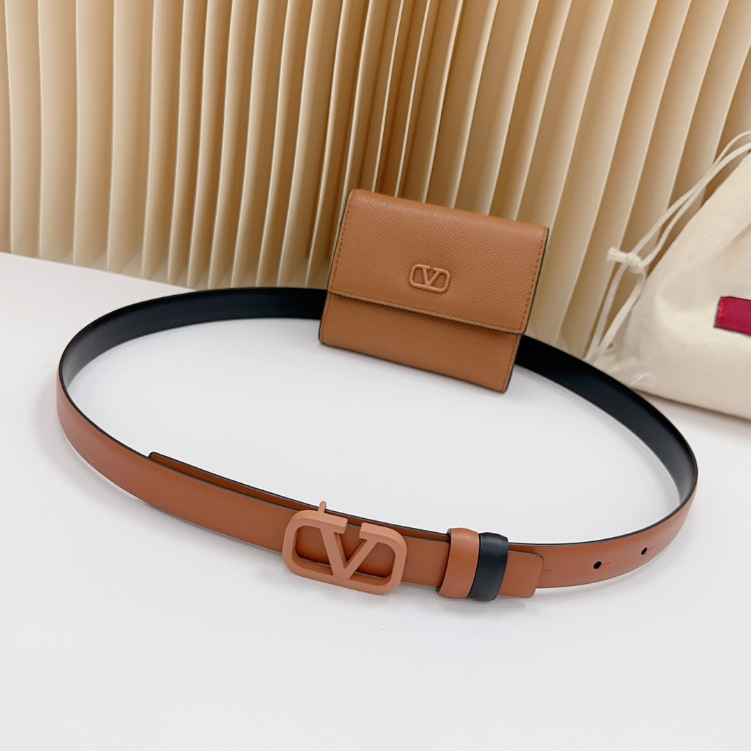 valenti brown 20mm belt with mini calfskin bag