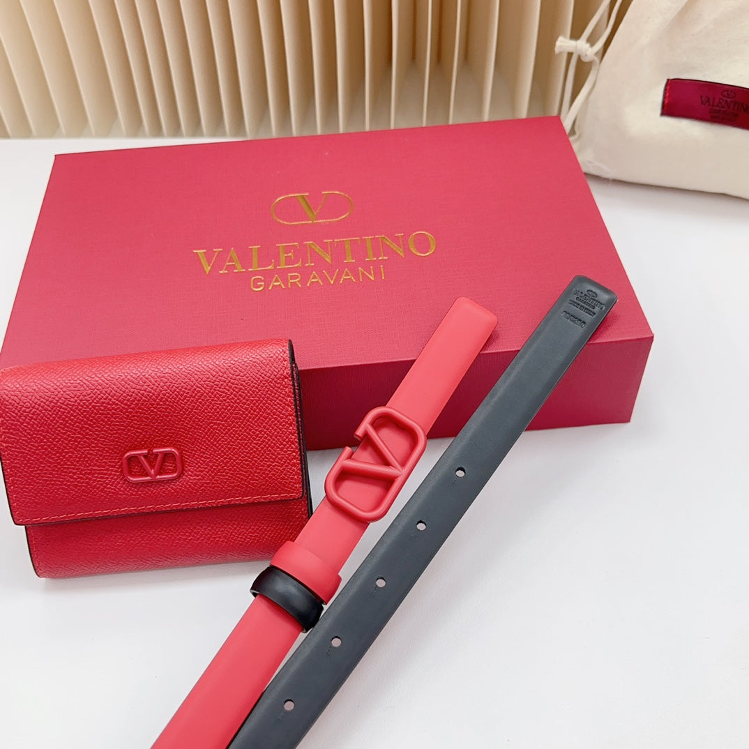 valenti red 20mm belt with mini calfskin bag