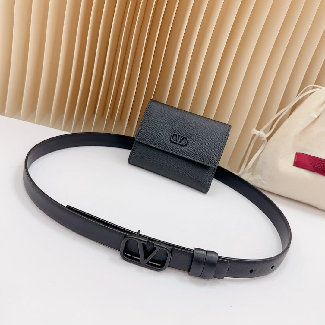 valenti black 20mm belt with mini calfskin bag