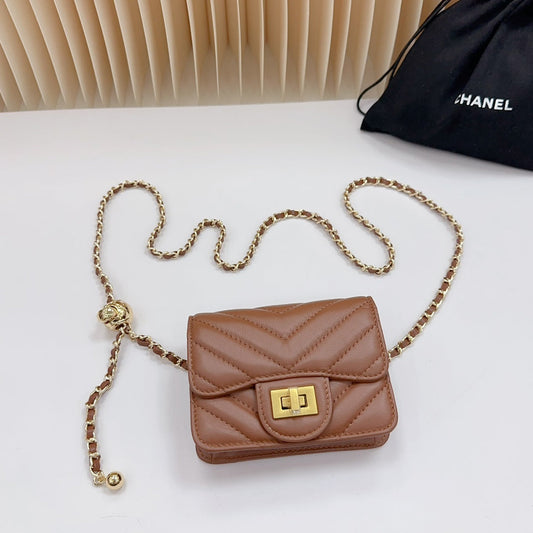 cc 2.55 belt bown chevron lambskin bag