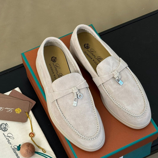 summer charm walk loafer powder pearl suede