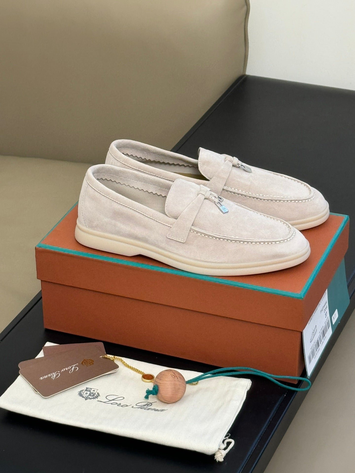 summer charm walk loafer powder pearl suede