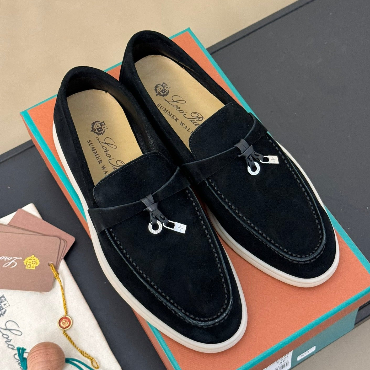 summer charm walk loafer black suede