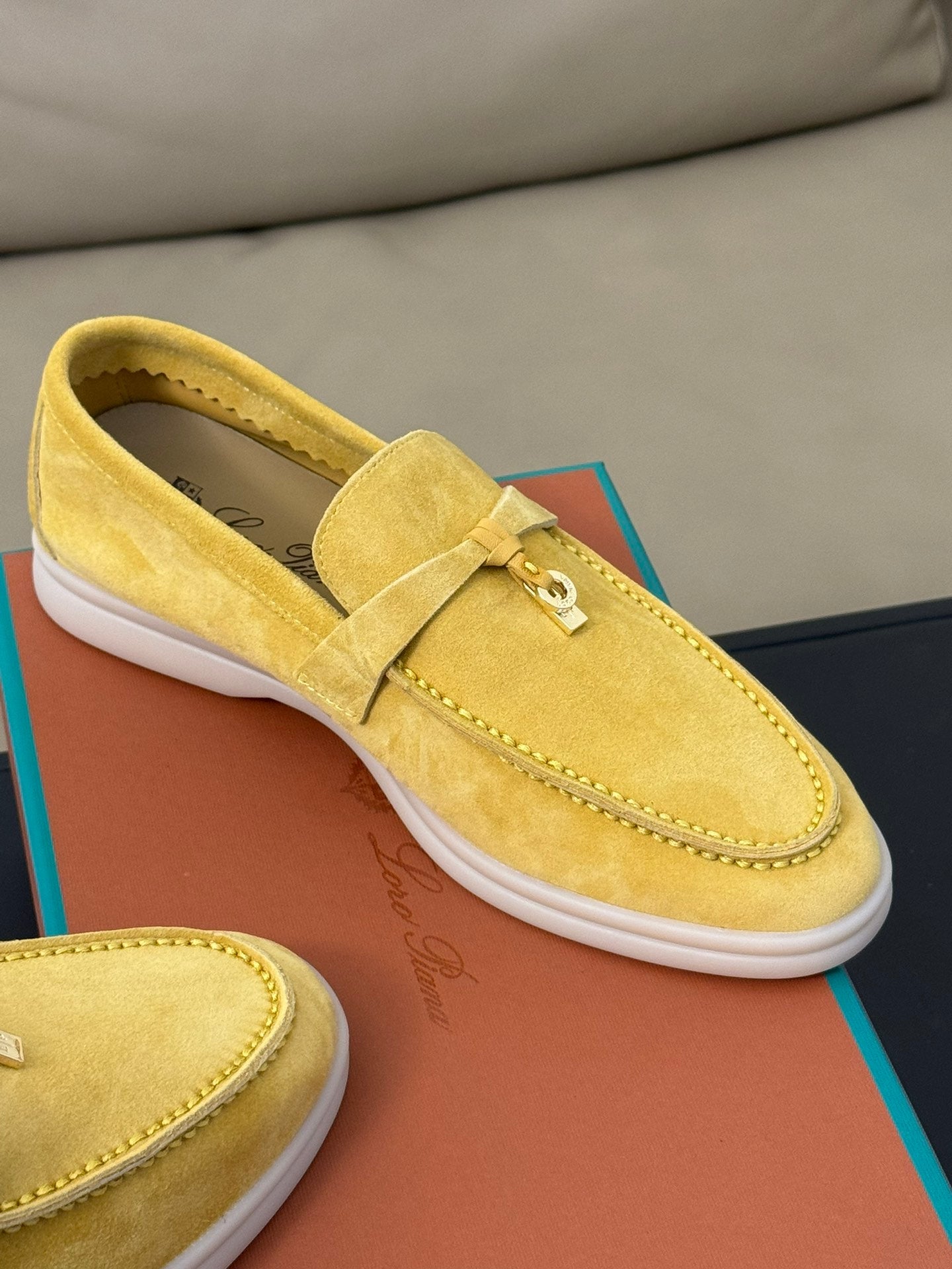 summer charm walk loafer yellow suede