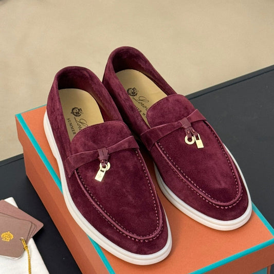 summer charm walk loafer burgundy suede