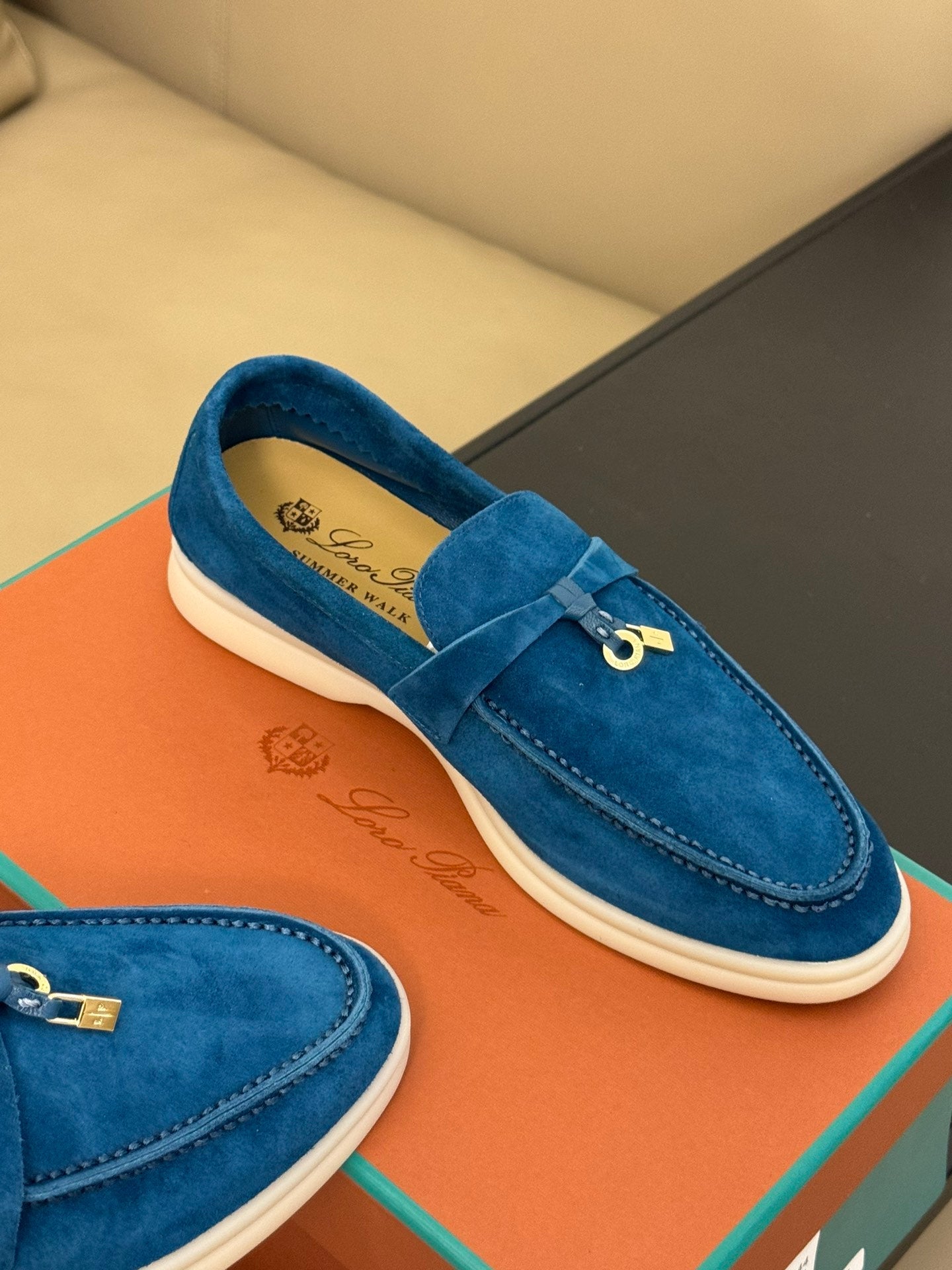 summer charm walk loafer dark blue suede