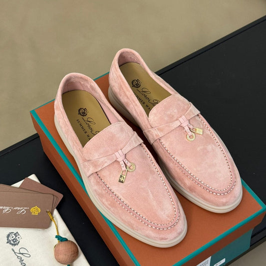 summer charm walk loafer tea rose suede