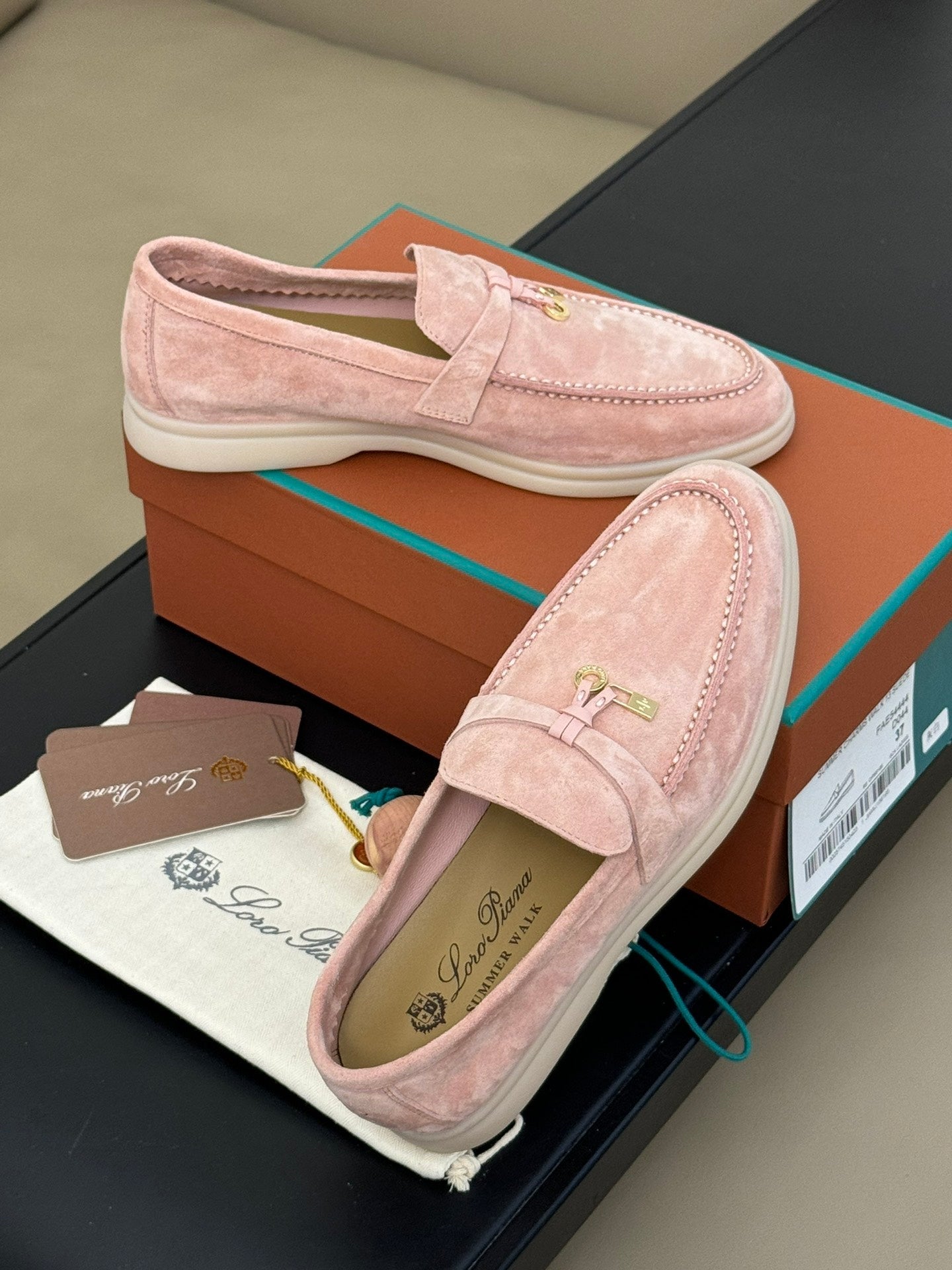 summer charm walk loafer tea rose suede