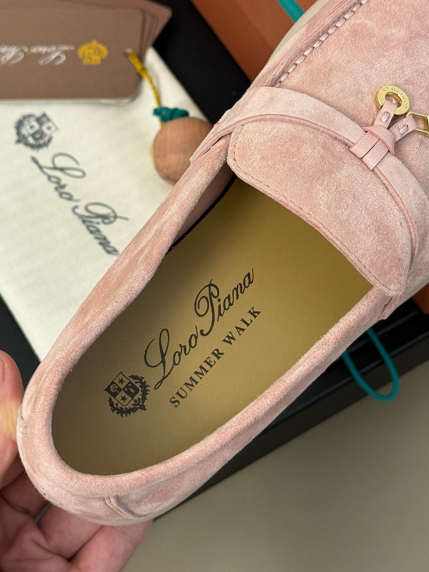 summer charm walk loafer tea rose suede