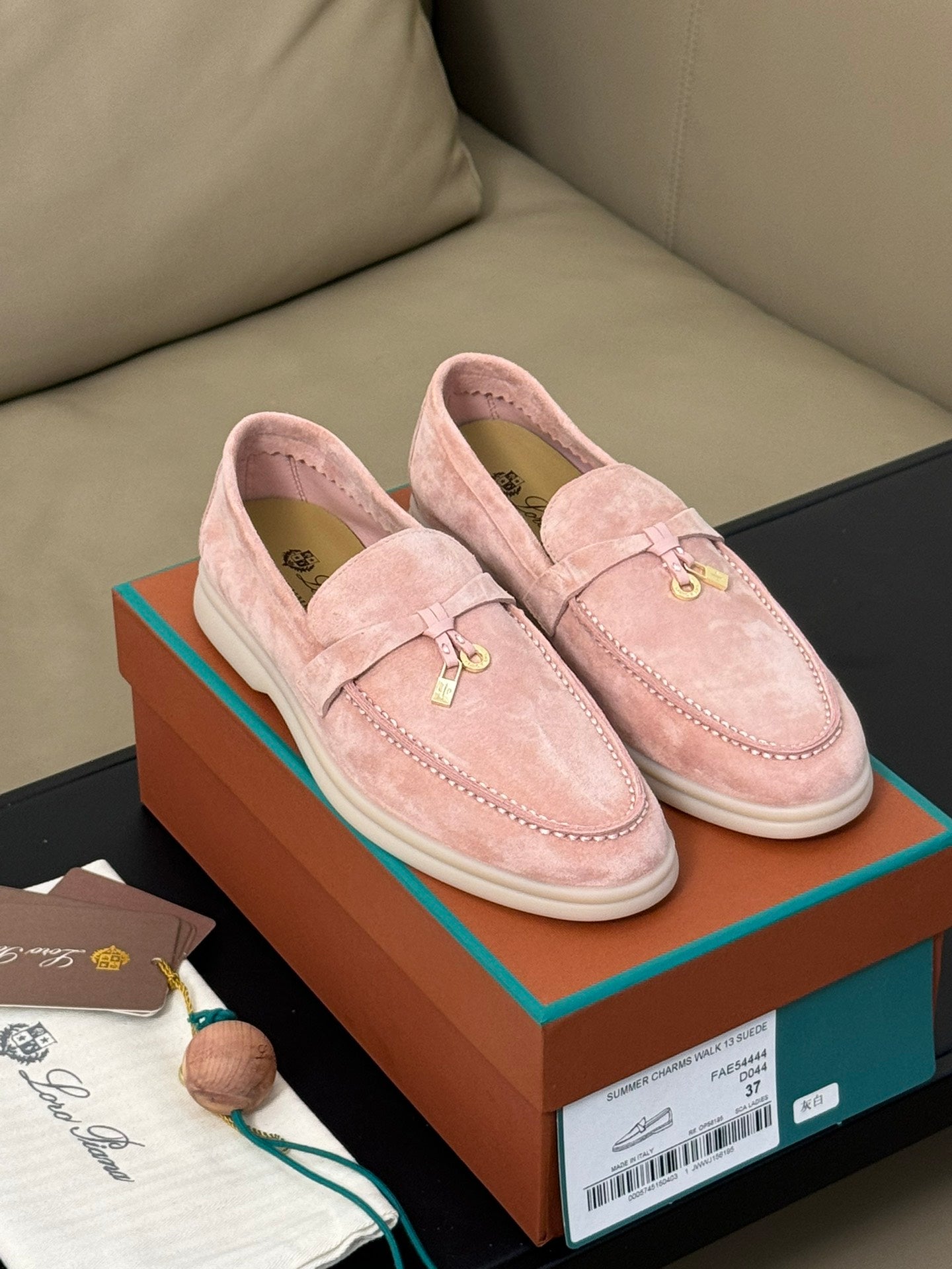 summer charm walk loafer tea rose suede