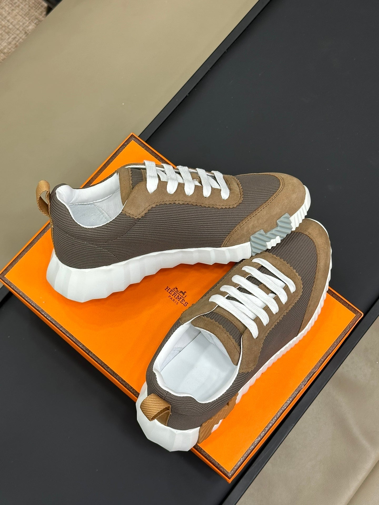 BOUNCING SNEAKERS BROWN CALFSKIN