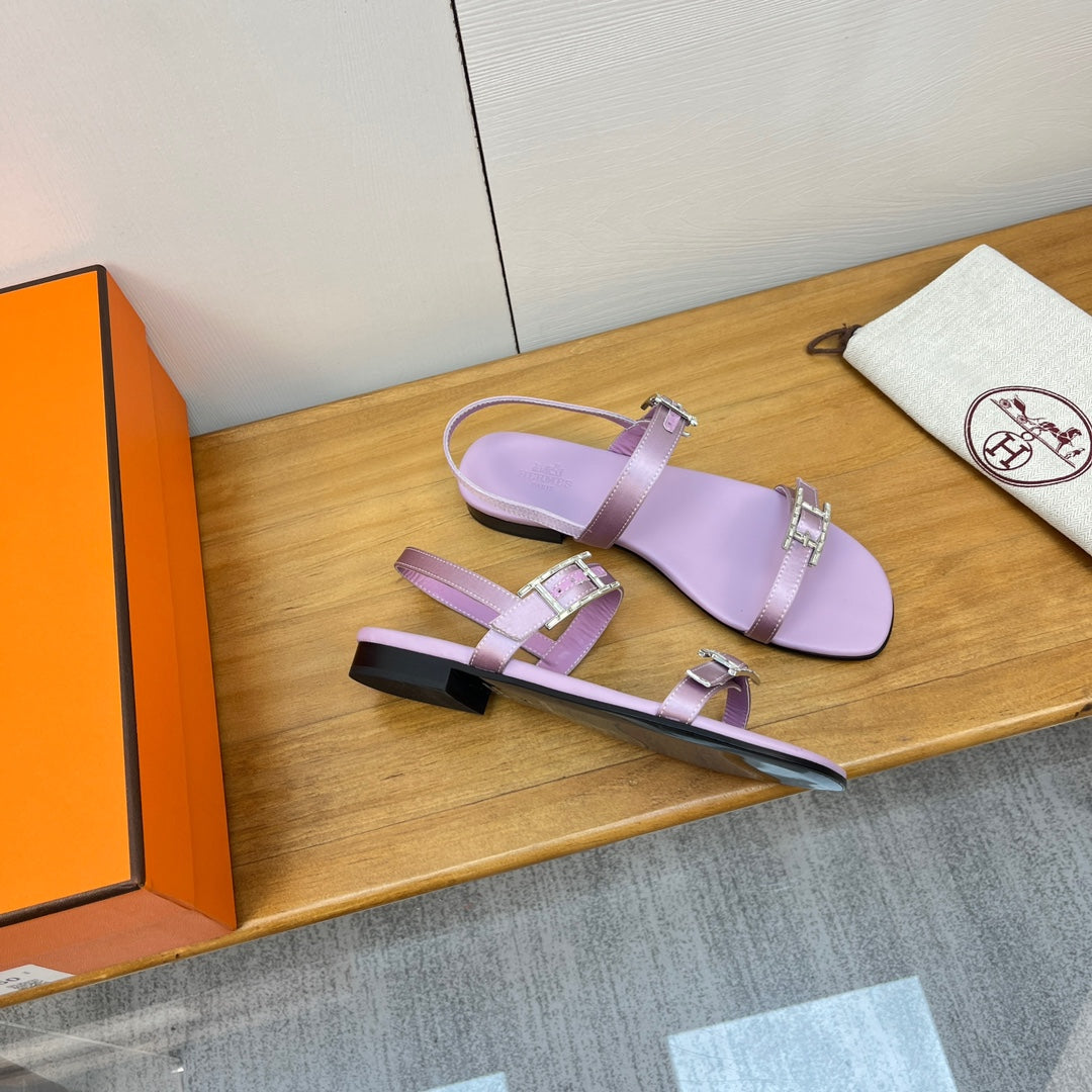 BUCKLE SANDAL LAVENDER CALFSKIN