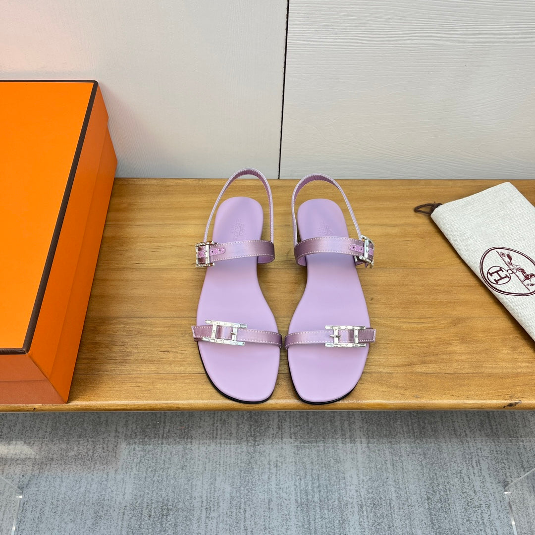 BUCKLE SANDAL LAVENDER CALFSKIN